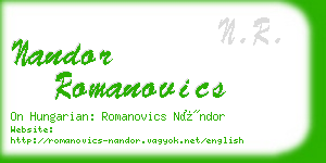 nandor romanovics business card